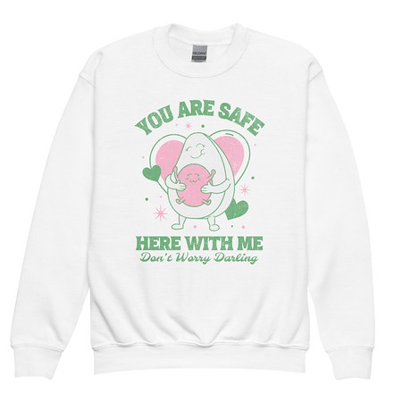 [ID: 677-G118] Avo Love - Typographic Cartoon Streetwear Youth Crew Neck Sweatshirt