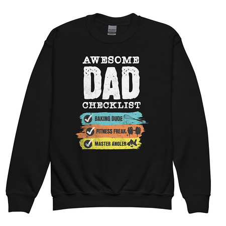 [ID: 677-G120] Awesome Dad Checklist Youth Crew Neck Sweatshirt