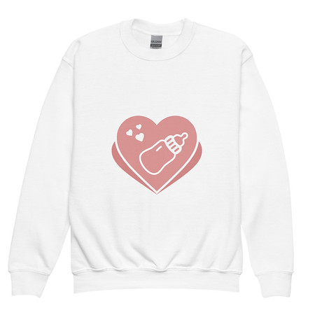 [ID: 677-G121] Baby Announcement - Feeding Bottle Youth Crew Neck Sweatshirt