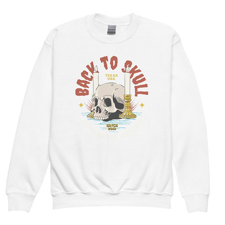 [ID: 677-G124] Back to Skull - Authenthic Design  Youth Crew Neck Sweatshirt