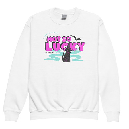 [ID: 677-G127] Bad Luck Kitty - Halloween Youth Crew Neck Sweatshirt