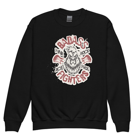 [ID: 677-G130] Badass Fighters Youth Crew Neck Sweatshirt