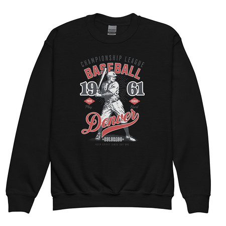 [ID: 677-G140] Baseball Championship League - University Sports Team Youth Crew Neck Sweatshirt
