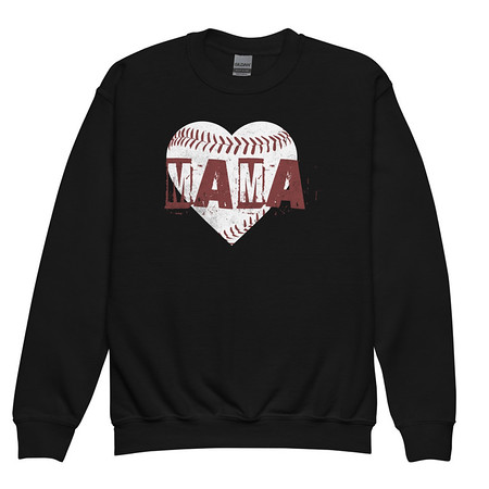 [ID: 677-G142] Baseball MAMA Youth Crew Neck Sweatshirt