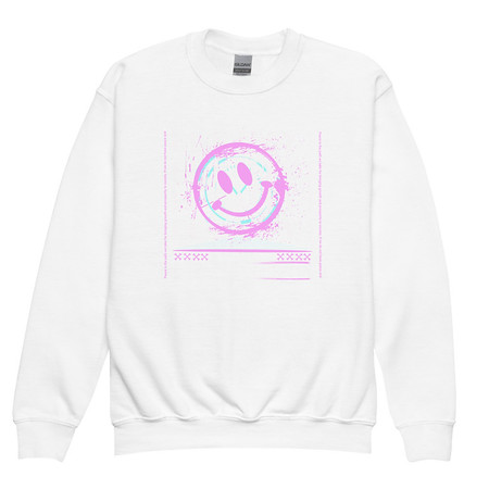 [ID: 677-G155] Be Happy ! Youth Crew Neck Sweatshirt
