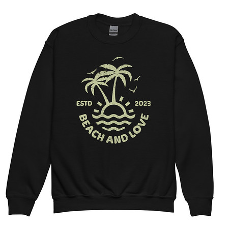 [ID: 677-G161] Beach and Love Youth Crew Neck Sweatshirt