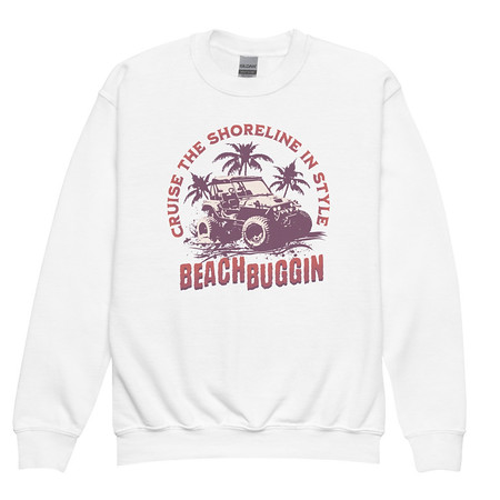 [ID: 677-G163] BEACH BUGGIN Youth Crew Neck Sweatshirt