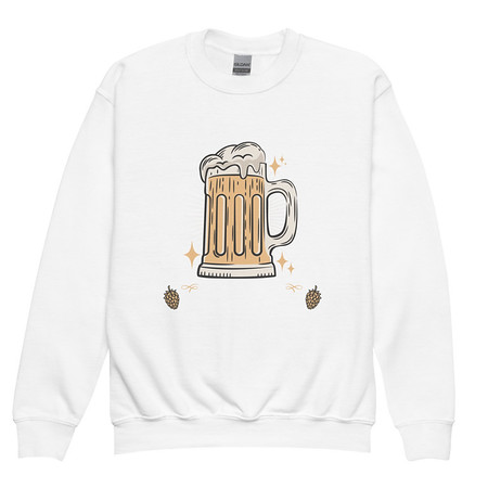 [ID: 677-G176] Beer Time - Father's Day Youth Crew Neck Sweatshirt