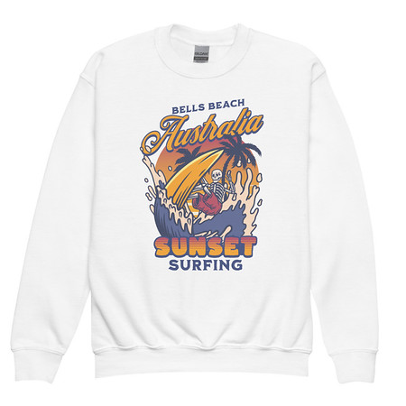 [ID: 677-G180] Bells Beach Australia Sunset Surfing Youth Crew Neck Sweatshirt