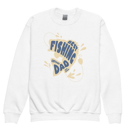 [ID: 677-G187] Best Fishing Dad - Typography Youth Crew Neck Sweatshirt