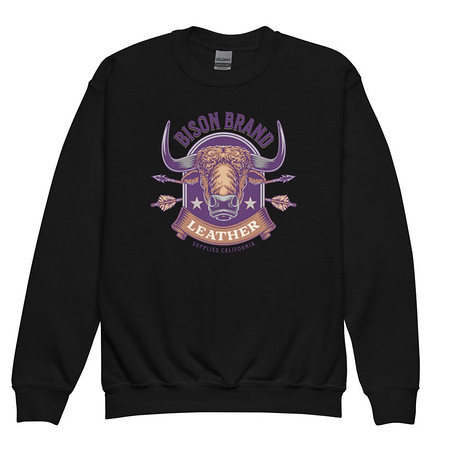 [ID: 677-G211] Bison Brand Leather - Animal Youth Crew Neck Sweatshirt