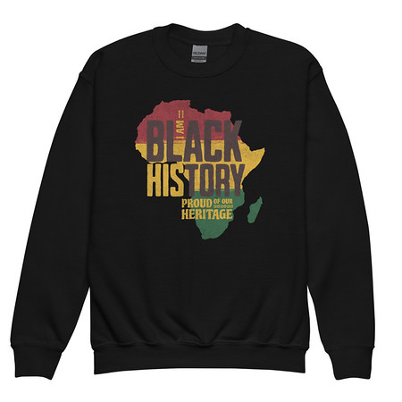 [ID: 677-G217] Black History - Heritage Map Youth Crew Neck Sweatshirt