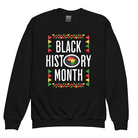[ID: 677-G220] Black History Month - African American Culture Youth Crew Neck Sweatshirt
