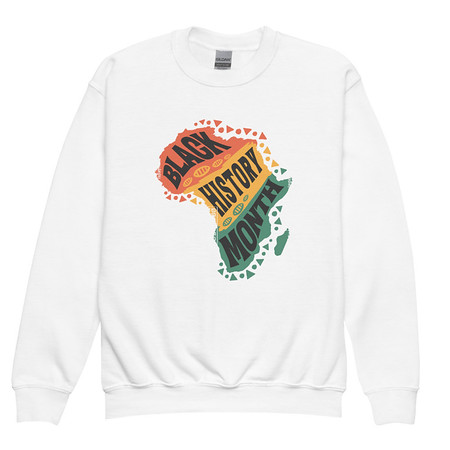 [ID: 677-G222] Black History Month - Tribal History Youth Crew Neck Sweatshirt