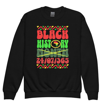 [ID: 677-G223] Black History Month Youth Crew Neck Sweatshirt