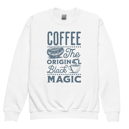 [ID: 677-G227] Black Magic Coffee - Simple Cup Youth Crew Neck Sweatshirt
