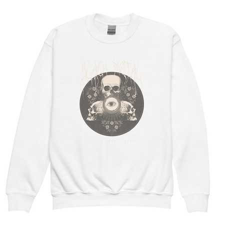 [ID: 677-G228] Black Metal - Hardcore skull theme design Youth Crew Neck Sweatshirt