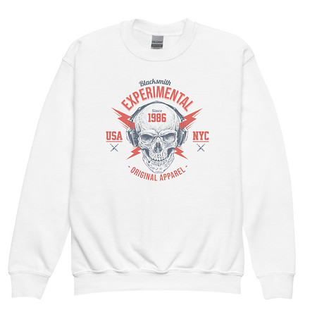 [ID: 677-G231] Blacksmith Experimental - Rock Skull Youth Crew Neck Sweatshirt