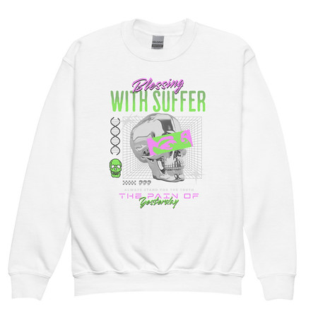 [ID: 677-G235] Blessing With Suffer Youth Crew Neck Sweatshirt