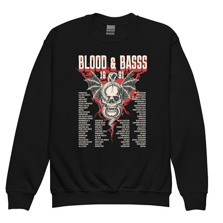[ID: 677-G236] Blood & Basss - Snake and Skull Youth Crew Neck Sweatshirt