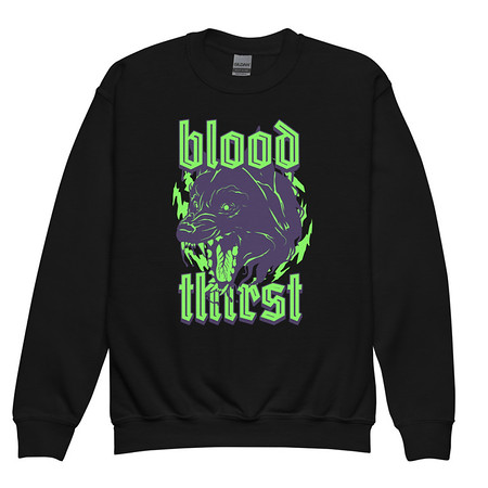 [ID: 677-G238] Blood Thirst - Neon Dog Youth Crew Neck Sweatshirt