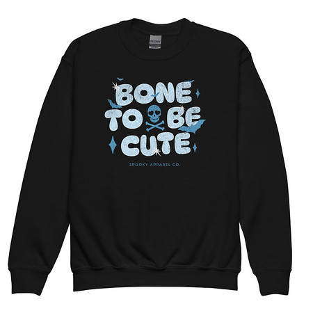[ID: 677-G250] Bone To Be Cute - Halloween Youth Crew Neck Sweatshirt
