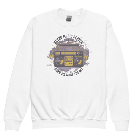 [ID: 677-G253] Boombox Music Player - Retro Youth Crew Neck Sweatshirt
