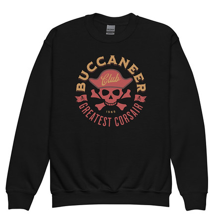 [ID: 677-G293] Buccaneer Club - Pirate Skull Youth Crew Neck Sweatshirt