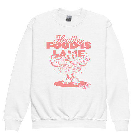 [ID: 677-G296] Burger Mascot Youth Crew Neck Sweatshirt
