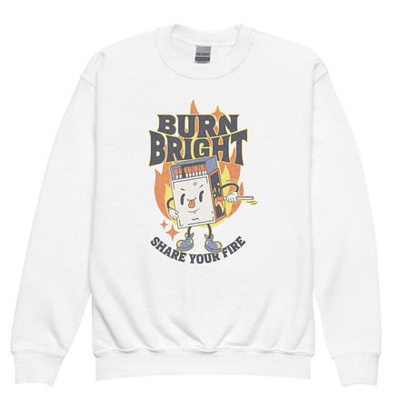 [ID: 677-G297] Burn Bright Youth Crew Neck Sweatshirt