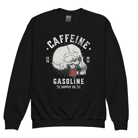 [ID: 677-G309] CAFFEINE GASOLINE Youth Crew Neck Sweatshirt