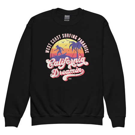 [ID: 677-G316] California Dreamin - Beach & Surf Youth Crew Neck Sweatshirt