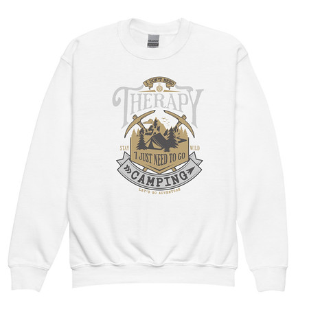 [ID: 677-G325] Camping Emblem Youth Crew Neck Sweatshirt