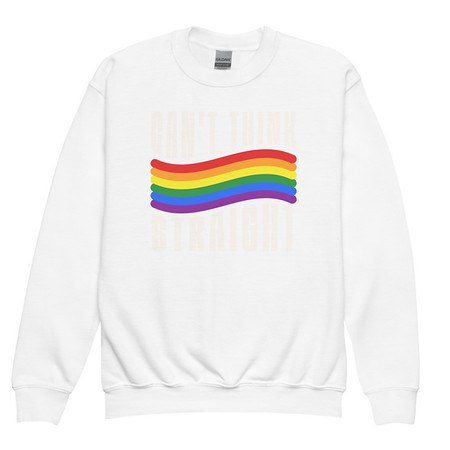 [ID: 677-G329] Can't Think Straight Youth Crew Neck Sweatshirt