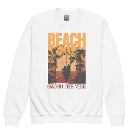 [ID: 677-G342] Catch the Vibe Youth Crew Neck Sweatshirt