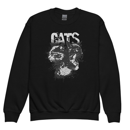 [ID: 677-G349] Cats Youth Crew Neck Sweatshirt
