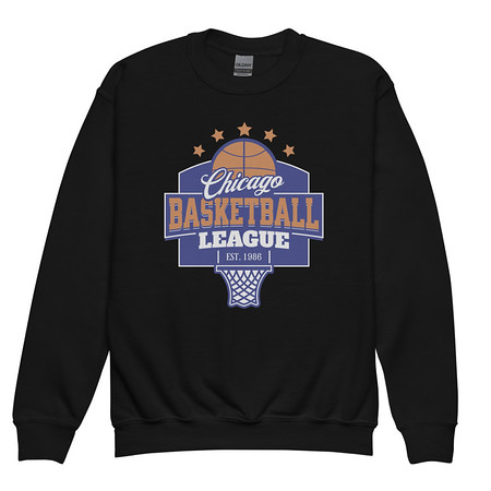 [ID: 677-G363] Chicago Basketball League - Athlectic Sports Youth Crew Neck Sweatshirt