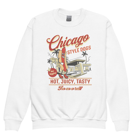 [ID: 677-G364] Chicago Style Hot Dogs Youth Crew Neck Sweatshirt