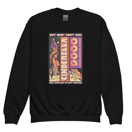 [ID: 677-G378] Cinderella 9000 - Retro Astronaut Youth Crew Neck Sweatshirt