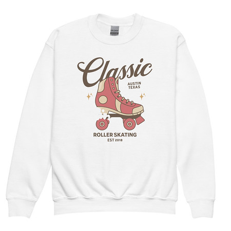 [ID: 677-G384] Classic Roller Skating - Sports Apparel Youth Crew Neck Sweatshirt