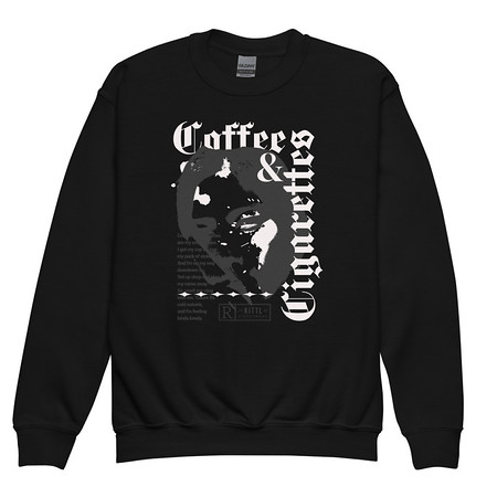 [ID: 677-G392] Coffee & Cigarettes Youth Crew Neck Sweatshirt