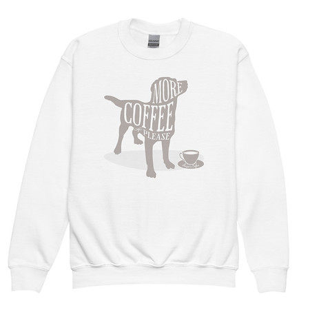 [ID: 677-G399] Coffee Dog Youth Crew Neck Sweatshirt