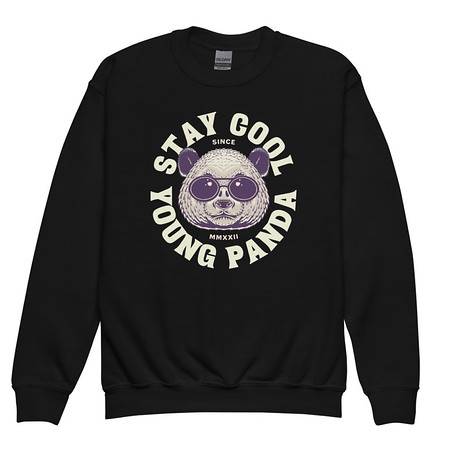 [ID: 677-G416] Cool Panda with Sunglasses -  Youth Crew Neck Sweatshirt