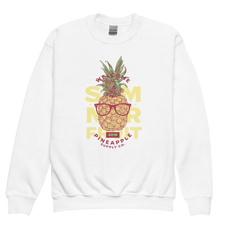 [ID: 677-G417] Cool Pineapple - Tropical Fruit Youth Crew Neck Sweatshirt