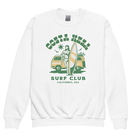 [ID: 677-G425] Costa Mesa Surf Club - Campervan Youth Crew Neck Sweatshirt