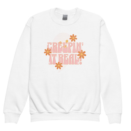 [ID: 677-G436] Creepin' It Real - Halloween Youth Crew Neck Sweatshirt
