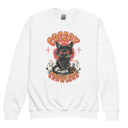 [ID: 677-G437] Creepy Crawlers Halloween Youth Crew Neck Sweatshirt