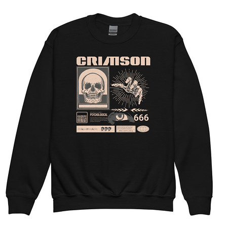 [ID: 677-G438] Crimson Youth Crew Neck Sweatshirt
