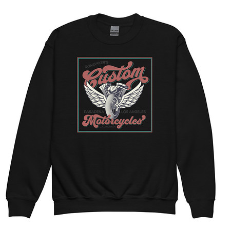 [ID: 677-G445] custom motorcycle  Youth Crew Neck Sweatshirt