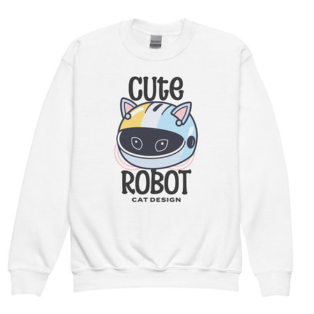 [ID: 677-G451] Cute Cat - AI Youth Crew Neck Sweatshirt